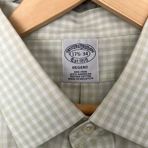 Brooks Brothers Men's Light Green Checkered Shirt